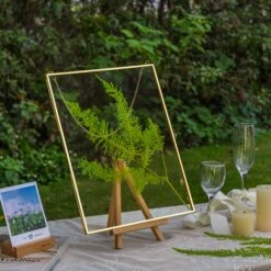 Handmade Large Wall Hanging Brass Glass Artwork Certificate Photo Picture Display Floating Frame