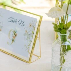Gold Table Number Holder, 8''x6'' Wedding Photo Picture Frame, For Outdoor Garden Wedding, Bridal Shower -Glass Plant Store G01A1882 2 dc85e21a 17fd 4808 9a71 09b27558292c