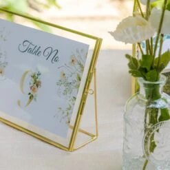 Gold Table Number Holder, 8''x6'' Wedding Photo Picture Frame, For Outdoor Garden Wedding, Bridal Shower -Glass Plant Store G01A1882 1e2cc103 c77d 4894 9e4a 5c6bb87e9a37