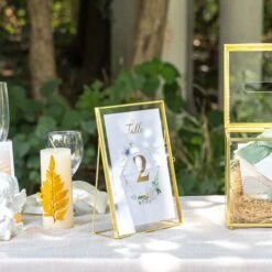 Gold Table Number Holder, 6''x8'' Wedding Photo Picture Frame, For Outdoor Garden Wedding, Bridal Shower -Glass Plant Store G01A2091 b925810e ce6e 462d b5cf d6bf064ee843