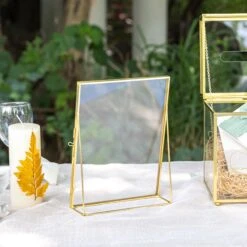 NCYP Tabletop Gold 5x7, 6x8 5.5x7 Brass Glass Photo Picture Display Frame 28 NCYP Tabletop Gold 5x7, 6x8 5.5x7 Brass Glass Photo Picture Display Frame -Glass Plant Store G01A2147