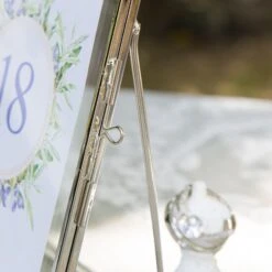 Silver Brass Tabletop Vintage Frame Geometric Ornament Plant Specimen Clip Modern Decor Card Holder 5X7" Reception -Glass Plant Store G01A2517 37f39242 832a 4faf a19c dbc160297a44