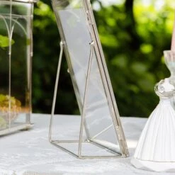 Silver Brass Tabletop Vintage Frame Geometric Ornament Plant Specimen Clip Modern Decor Card Holder 5X7" Reception -Glass Plant Store G01A2545 66ee9e21 fd72 455e 899a f53d6a76b997