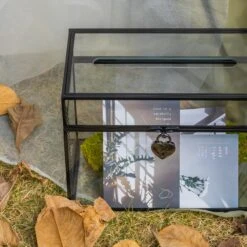 Lockable Black Geometric Glass Card Box Terrarium Foot Handmade Rectangular For Wedding Reception Wishwell Keepsake 39 Lockable Black Geometric Glass Card Box Terrarium Foot Handmade Rectangular For Wedding Reception Wishwell Keepsake -Glass Plant Store G01A2684