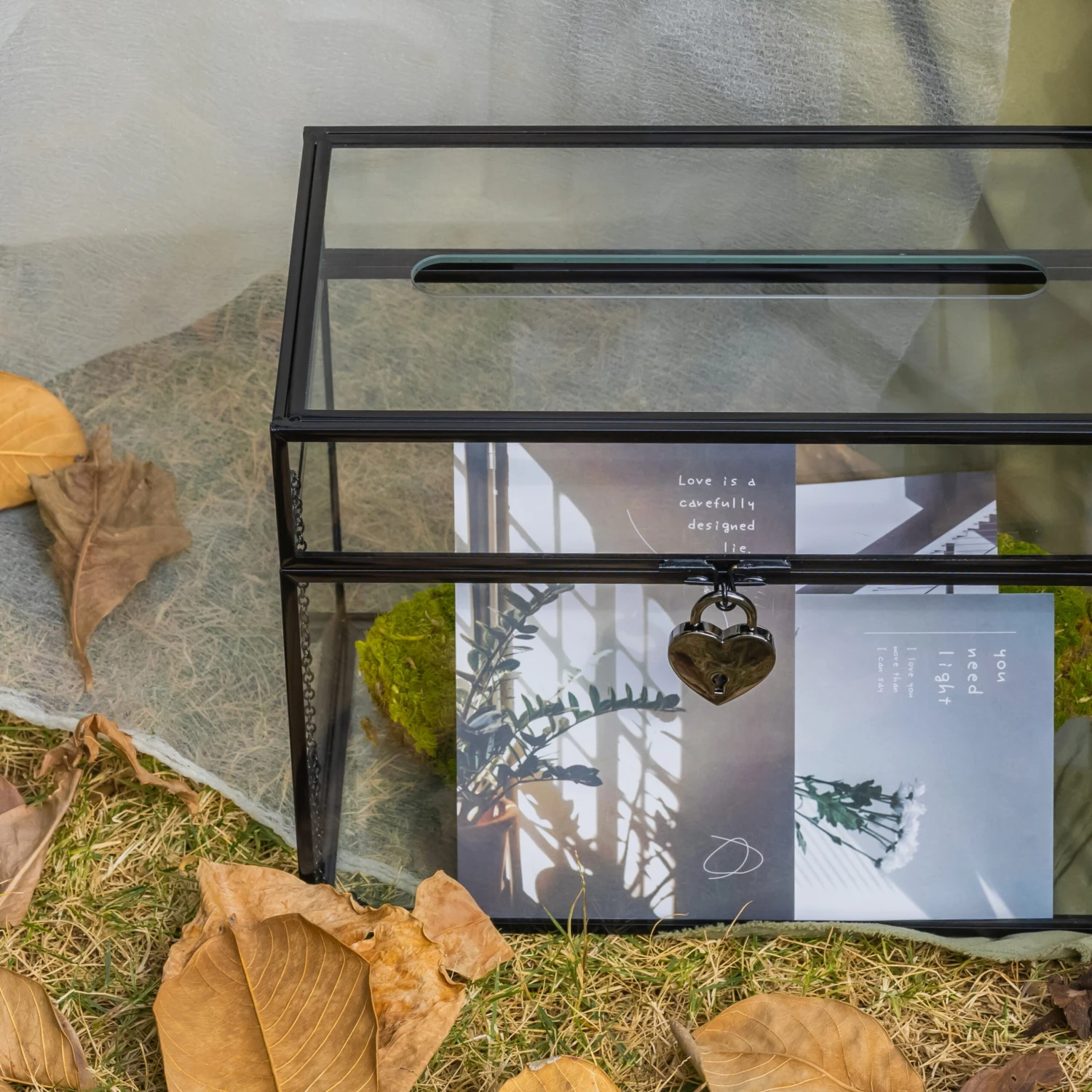 Lockable Black Geometric Glass Card Box Terrarium Foot Handmade Rectangular For Wedding Reception Wishwell Keepsake 20 Lockable Black Geometric Glass Card Box Terrarium Foot Handmade Rectangular For Wedding Reception Wishwell Keepsake - Image 20