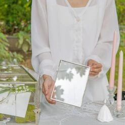 Silver Brass Tabletop Vintage Frame Geometric Ornament Plant Specimen Clip Modern Decor Card Holder 5X7" Reception -Glass Plant Store G01A2739 3 2af5e08a a173 4e01 8397 b01b13e186fc