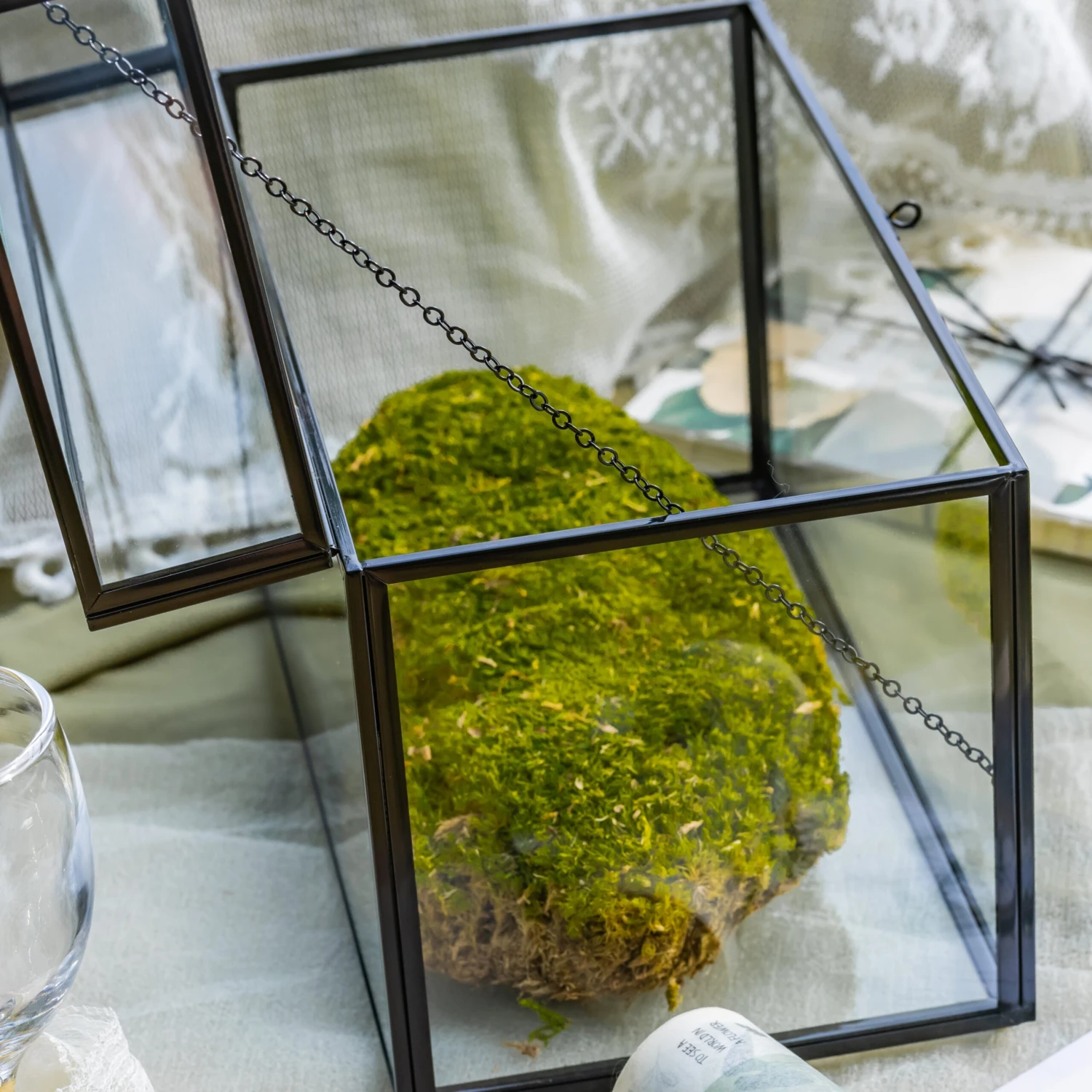 Lockable Black Geometric Glass Card Box Terrarium Foot Handmade Rectangular For Wedding Reception Wishwell Keepsake 15 Lockable Black Geometric Glass Card Box Terrarium Foot Handmade Rectangular For Wedding Reception Wishwell Keepsake - Image 15