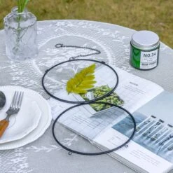 6" Black Wall Hanging RoundHerbarium Brass Glass Frame For Pressed Flowers, Poster, Double Glass, Floating Frame -Glass Plant Store G01A2855