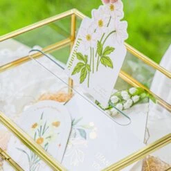 Handmade 12" Large Gold Rectangle Geometric Glass Card Box With Slot Lock For Keepsake, Wedding Reception, Postbox -Glass Plant Store G01A5730 b5921312 bb62 4ec0 9caa a47f5df8f2ed
