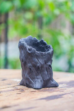 Small Black Tree Stump Like Planter, For Terrarium, Microlandscape -Glass Plant Store IMG 0665