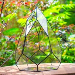 Large 16" Tall And Wide Teardrop Tin And Glass Terrarium, Close, With Door 24 Large 16" Tall And Wide Teardrop Tin And Glass Terrarium, Close, With Door -Glass Plant Store IMG 1211 1