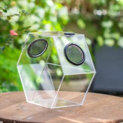 Handmade Extra Large Acrylic Hexagon Watertight Enclosure Terrarium With Mesh Vents, Feed Hole For Insects, Vivarium, Enclosure Only