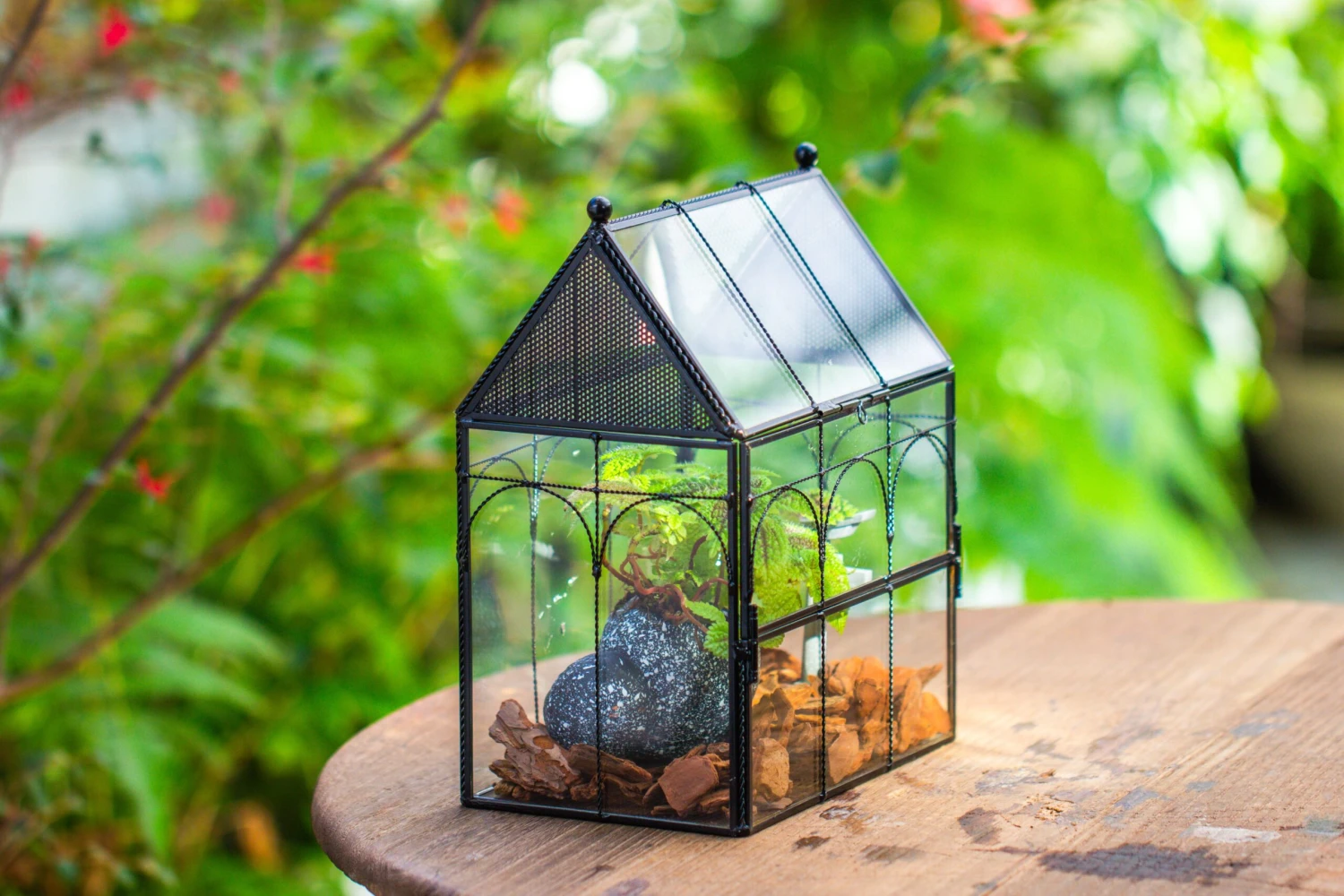 NCYP Vintage House Shape Glass Geometric Terrarium, With Side Door, With Mesh Vent Holes For Small Insects Pet 17 NCYP Vintage House Shape Glass Geometric Terrarium, With Side Door, With Mesh Vent Holes For Small Insects Pet - Image 17