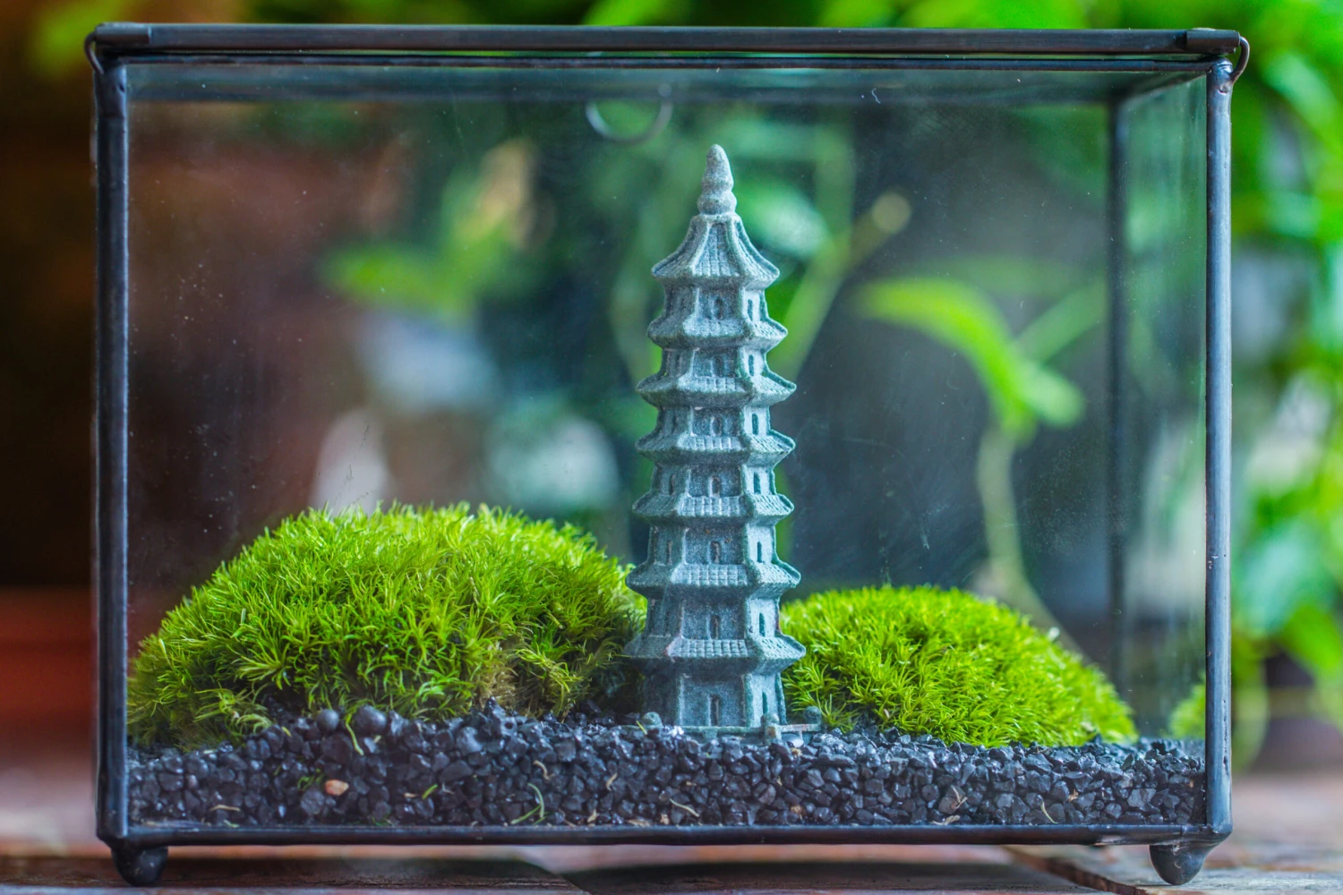 Preserved Moss Terrarium Miniature DIY Set, Japanese Zen Style, Preserved Leucobryum Moss And Pagoda, 17*10*12cm / 6.7 X 3.9 X 4.7" 6 Preserved Moss Terrarium Miniature DIY Set, Japanese Zen Style, Preserved Leucobryum Moss And Pagoda, 17*10*12cm / 6.7 X 3.9 X 4.7" - Image 6