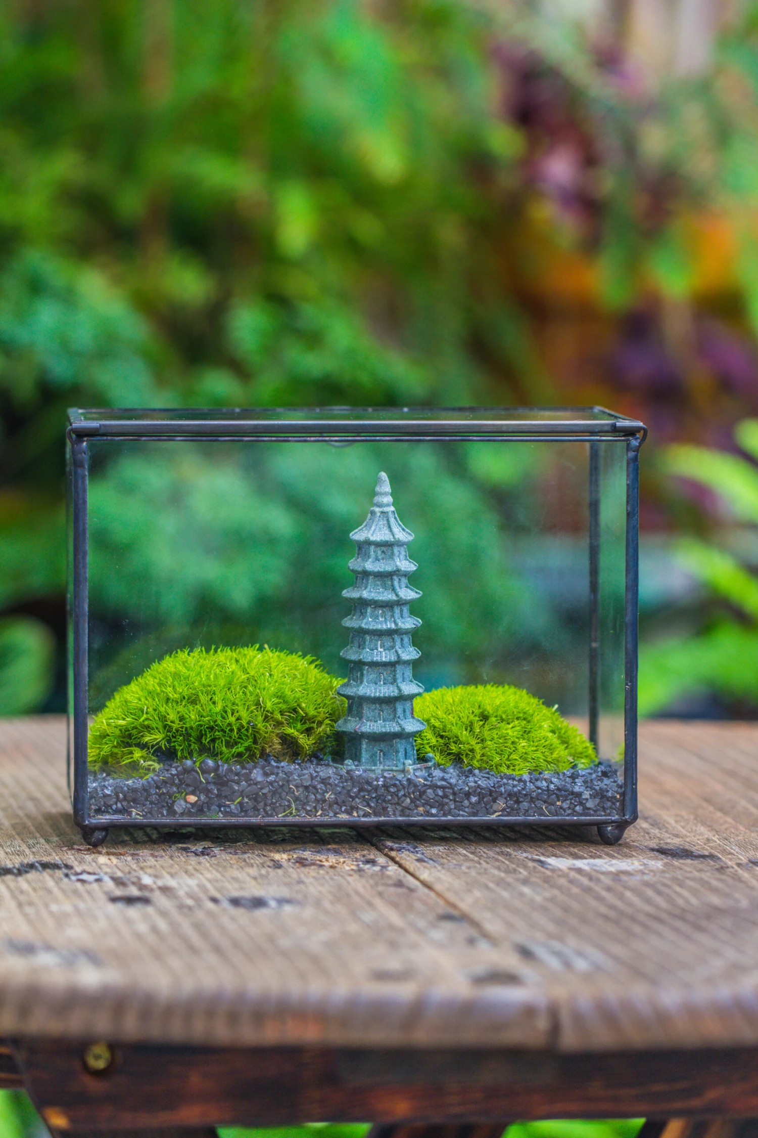 Preserved Moss Terrarium Miniature DIY Set, Japanese Zen Style, Preserved Leucobryum Moss And Pagoda, 17*10*12cm / 6.7 X 3.9 X 4.7" 11 Preserved Moss Terrarium Miniature DIY Set, Japanese Zen Style, Preserved Leucobryum Moss And Pagoda, 17*10*12cm / 6.7 X 3.9 X 4.7" - Image 11