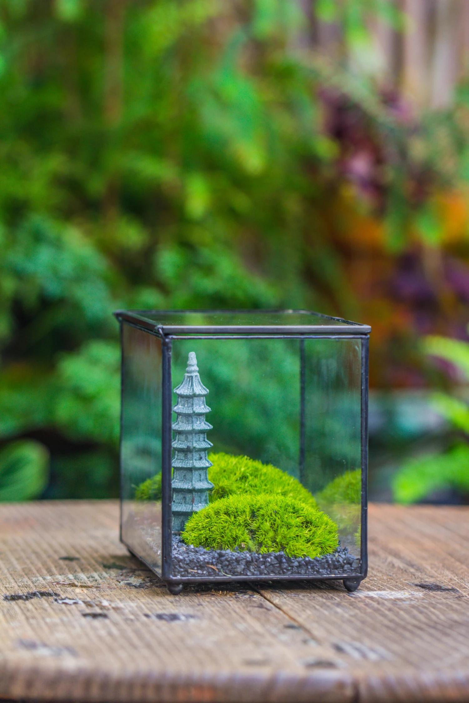 Preserved Moss Terrarium Miniature DIY Set, Japanese Zen Style, Preserved Leucobryum Moss And Pagoda, 17*10*12cm / 6.7 X 3.9 X 4.7" 12 Preserved Moss Terrarium Miniature DIY Set, Japanese Zen Style, Preserved Leucobryum Moss And Pagoda, 17*10*12cm / 6.7 X 3.9 X 4.7" - Image 12