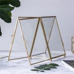 5x7" Brass Gold Tabletop Vintage Frame Geometric Ornament Plant Specimen Clip Modern Decor Card Holder 2-Folded Reception Engagement 11 5x7" Brass Gold Tabletop Vintage Frame Geometric Ornament Plant Specimen Clip Modern Decor Card Holder 2-Folded Reception Engagement -Glass Plant Store il fullxfull.2219051708 pl7y