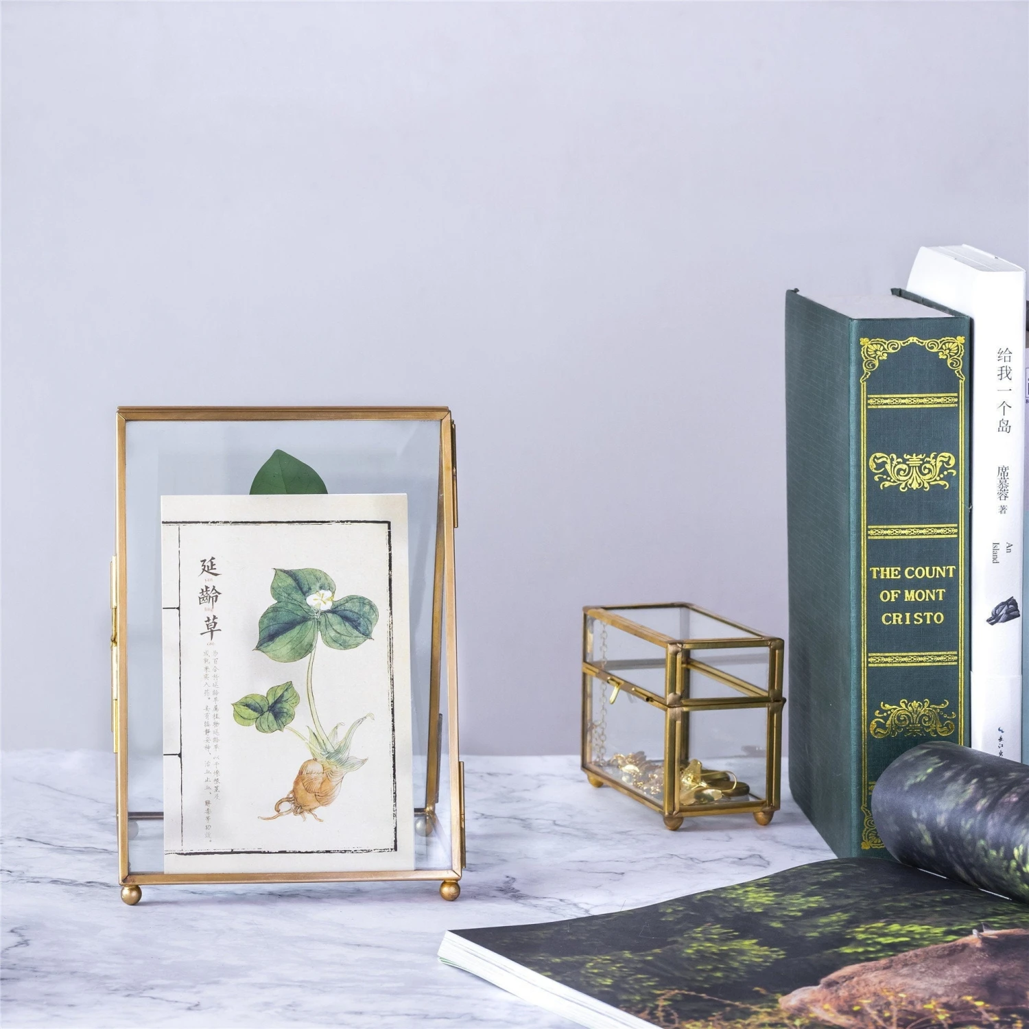 5x7" Brass Gold Tabletop Vintage Frame Geometric Ornament Plant Specimen Clip Modern Decor Card Holder 2-Folded Reception Engagement 2 5x7" Brass Gold Tabletop Vintage Frame Geometric Ornament Plant Specimen Clip Modern Decor Card Holder 2-Folded Reception Engagement - Image 2