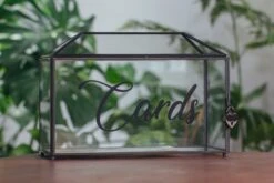 Back Standard/Large Geometric Glass Card Box Terrarium With Slot, Heart Lock, Foot, Handmade Brass For Wedding Receiption Wishwell Keepsake -Glass Plant Store il fullxfull.3802316189 gm8v