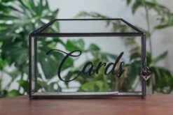 Back Standard/Large Geometric Glass Card Box Terrarium With Slot, Heart Lock, Foot, Handmade Brass For Wedding Receiption Wishwell Keepsake -Glass Plant Store il fullxfull.3802316191 6ahb