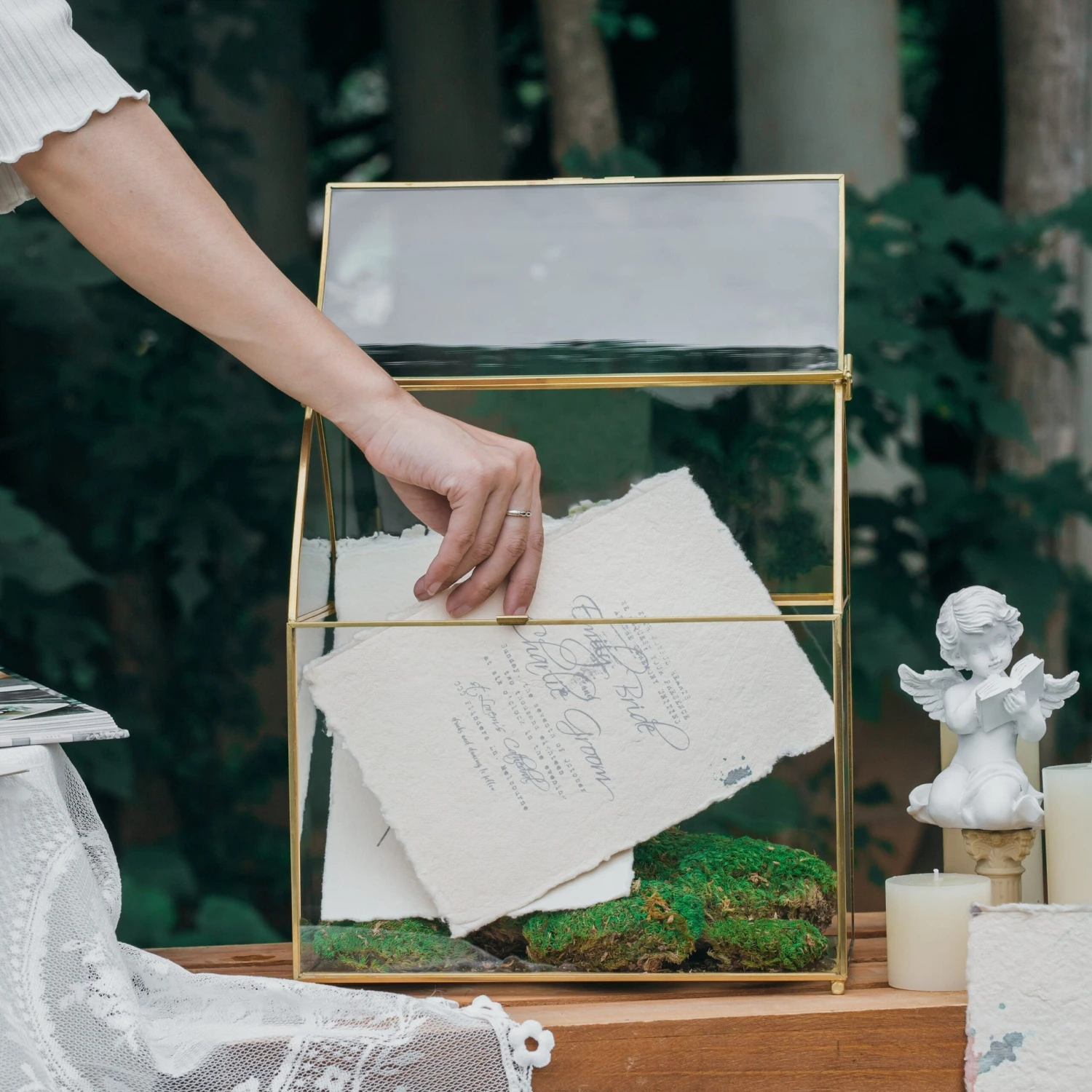 House Shape Arched Top Vintage Glass Card Box Terrarium, Handmade Brass For Wedding Receiption Wishwell Keepsake 1 House Shape Arched Top Vintage Glass Card Box Terrarium, Handmade Brass For Wedding Receiption Wishwell Keepsake