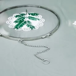 Round 7” Silver Herbarium Double Glass Frame, For Pressed Flowers, Leaves, Displaying Crochet -Glass Plant Store il fullxfull.4527618588 nv25