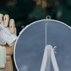 Round 7” Silver Herbarium Double Glass Frame, For Pressed Flowers, Leaves, Displaying Crochet -Glass Plant Store il fullxfull.4575002709 qbpl