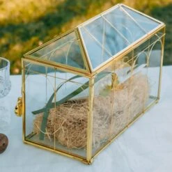 Vintage Gold Large Geometric Glass Card Box Terrarium With Slot, Heart Lock, Foot, Handmade Brass For Wedding Reception Wishwell Keepsake 13 Vintage Gold Large Geometric Glass Card Box Terrarium With Slot, Heart Lock, Foot, Handmade Brass For Wedding Reception Wishwell Keepsake -Glass Plant Store il fullxfull.4598868452 bjdv