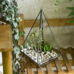 Handmade Glass Geometric Terrarium Indoor Outdoor Planter Landscape Wall Pyramid For Succulents -Glass Plant Store product image 383777895