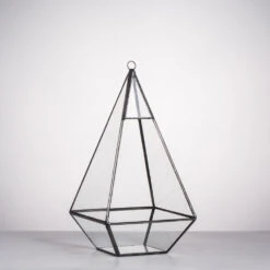 Handmade Glass Geometric Terrarium Indoor Outdoor Planter Landscape Wall Pyramid For Succulents