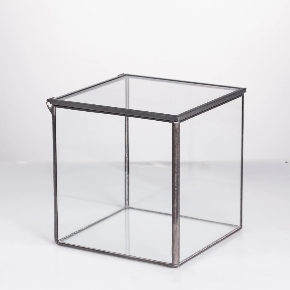 Handmade Square Glass Geometric Terrarium With Lid For Fern Moss Succulents Cacti 1 Handmade Square Glass Geometric Terrarium With Lid For Fern Moss Succulents Cacti