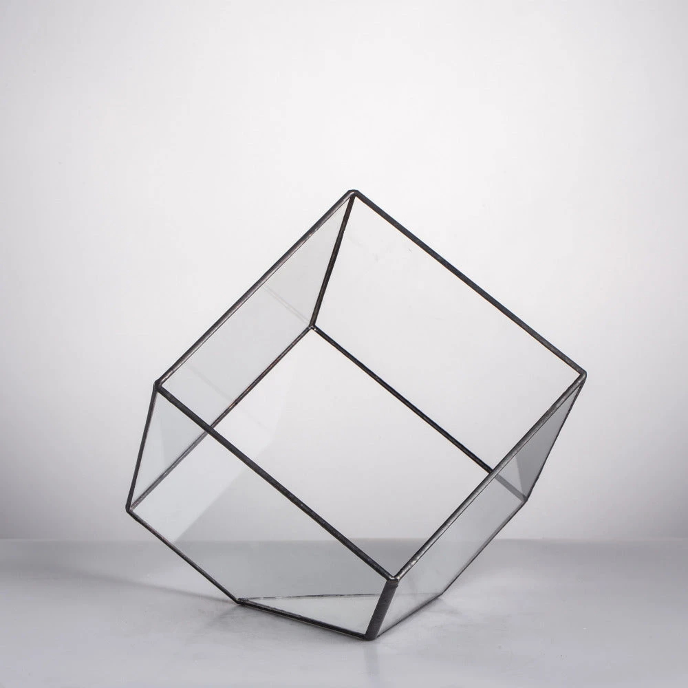 Handmade Cube Black Glass Geometric Terrarium Container For Moss Fen Succulents 7 Handmade Cube Black Glass Geometric Terrarium Container For Moss Fen Succulents - Image 7