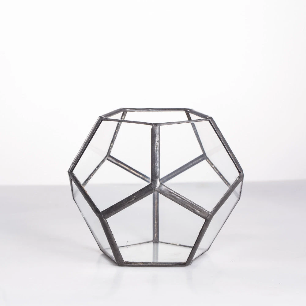 Handmade Mini Black Pentagon Glass Geometric Terrarium For Ring Box Moss 7 Handmade Mini Black Pentagon Glass Geometric Terrarium For Ring Box Moss - Image 7