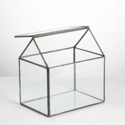 Handmade Black House Shape Glass Geometric Terrarium Wth Lid For Succulent Fern Moss Airplants -Glass Plant Store product image 564595375