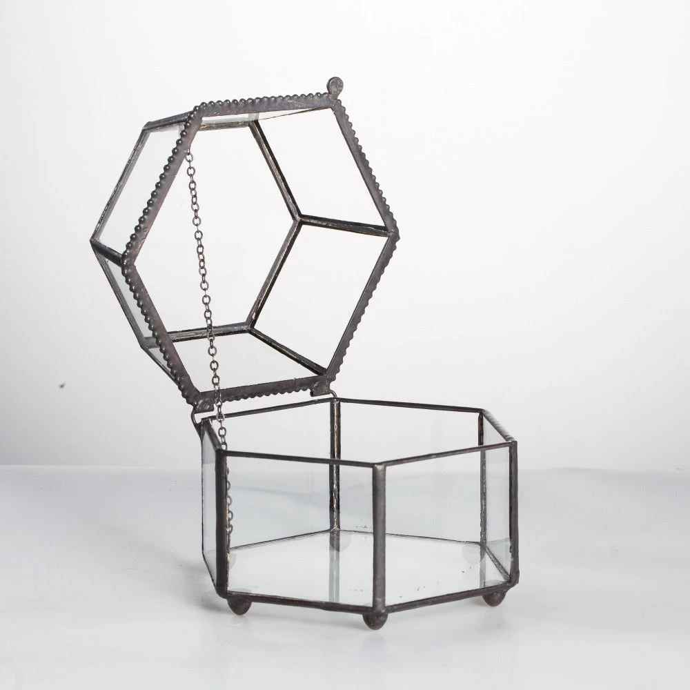 Handmade Small Glass Jewelry Geometric Box Terrarium For Succulents Ring Box 6 Handmade Small Glass Jewelry Geometric Box Terrarium For Succulents Ring Box - Image 6