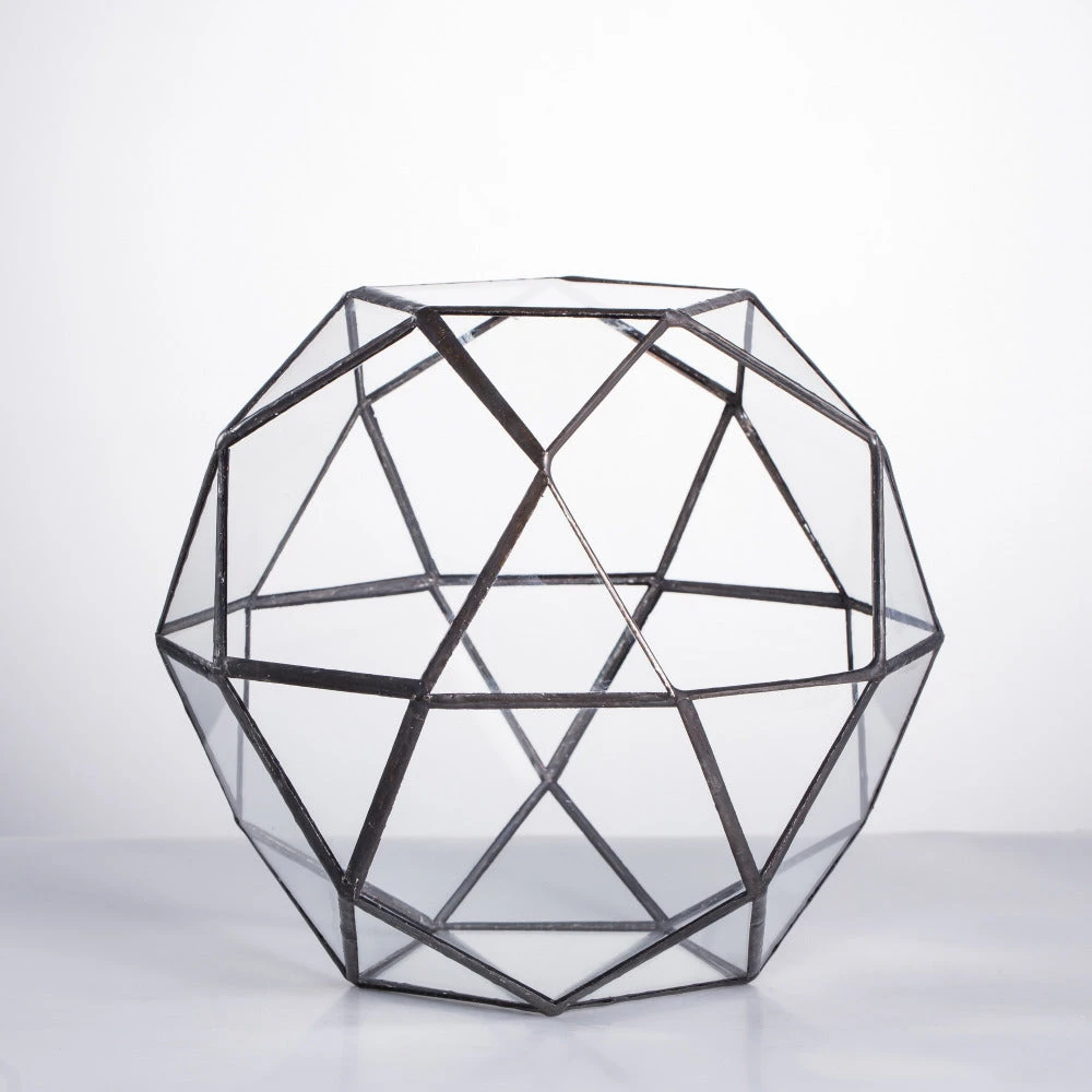 Handmade Triangular Pentagon Mix 32-Sides Clear Glass Geometric Centerpiece Terrarium For Succulents 8 Handmade Triangular Pentagon Mix 32-Sides Clear Glass Geometric Centerpiece Terrarium For Succulents - Image 8