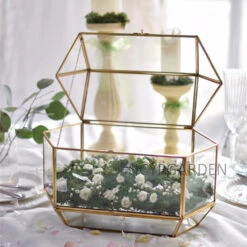 Handmade Large Geometric Glass Wedding Card Box Gift Card Box Keepsake Recipe Reception Envelope 25 Handmade Large Geometric Glass Wedding Card Box Gift Card Box Keepsake Recipe Reception Envelope -Glass Plant Store product image 616006242