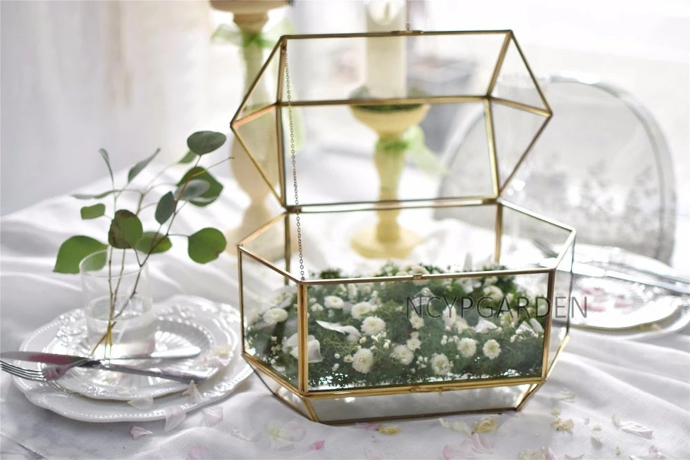 Handmade Large Geometric Glass Wedding Card Box Gift Card Box Keepsake Recipe Reception Envelope 15 Handmade Large Geometric Glass Wedding Card Box Gift Card Box Keepsake Recipe Reception Envelope - Image 15